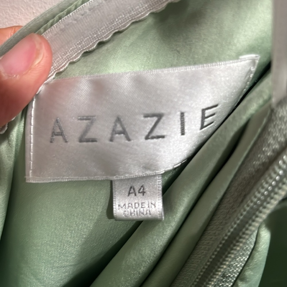 Azazie bridesmaid (A4 size) One-Shoulder dusty sage - Picture 7 of 7